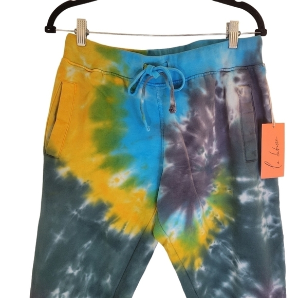 La' Detresse Acid Wash Limeade Tie Dye Sweatpants •M - Picture 7 of 15